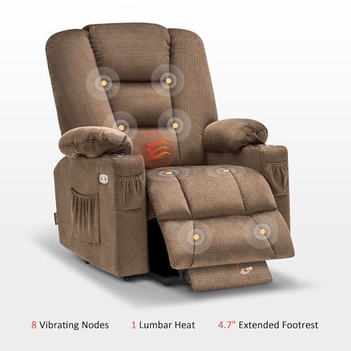 MCombo Small Power Lift Recliner Chair with Massage and Heat, Brown N356790