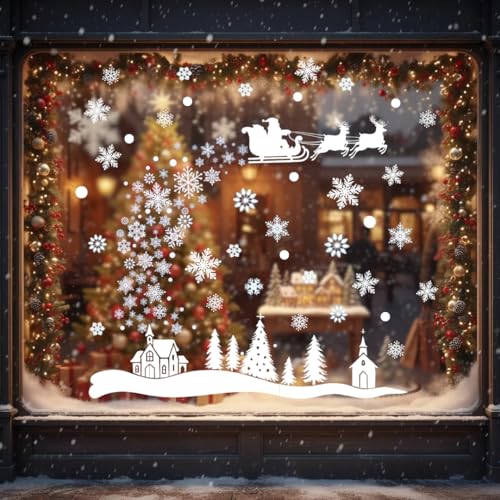 226 PCS Snowflake Window Clings, Reusable Winter Window Decals for Holiday Decor M46237