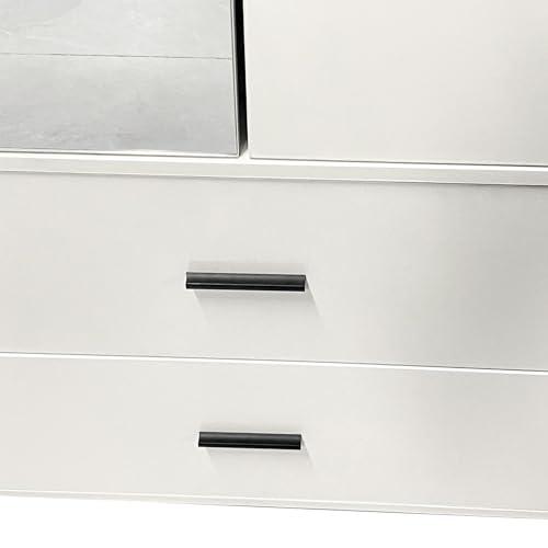 White Armoire Wardrobe with Hanging Rod, 2 Doors and Drawers Y65143