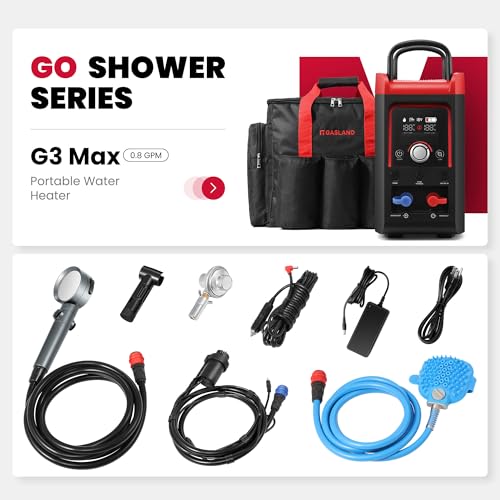 GASLAND Goshower G3 Pro 1lb Propane Portable Water Heater with Pump I238979