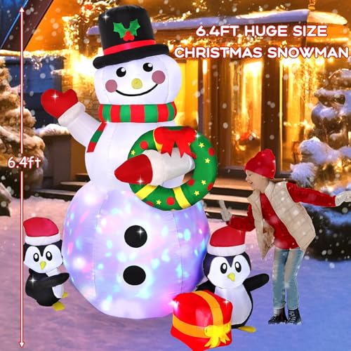 LOMOHOO 7FT Christmas Inflatable Snowman with LED Lights X50095