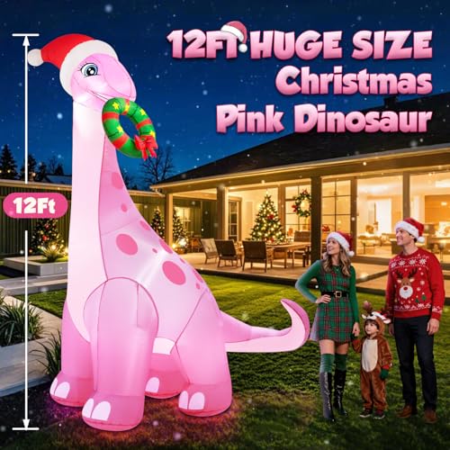 12FT Giant Christmas Inflatables Snowman with Music & 360° Rotation LED Lights E6136