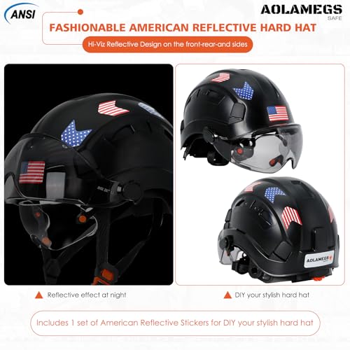 Vented Hard Hat with Double Visor - OSHA Approved Construction Safety Helmet L20534