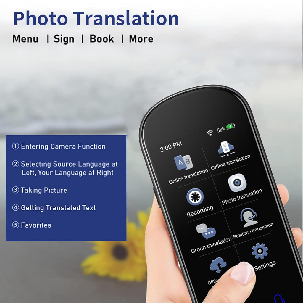 Language Translator Device, 138 Languages, Two-Way Real-Time AI Translation L683519