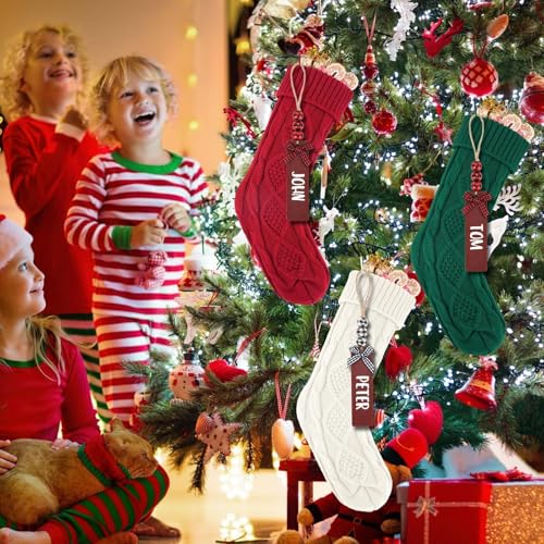 6PACK 18Inch Cable Knitted Christmas Stockings for Holiday Party and Home Decor G821792