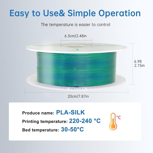Silk PLA Filament 1.75mm Triple Colors 1kg Spool H522734