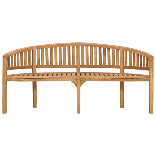 Banana Bench 70.9" Solid Teak Wood Garden Patio Bench B48442
