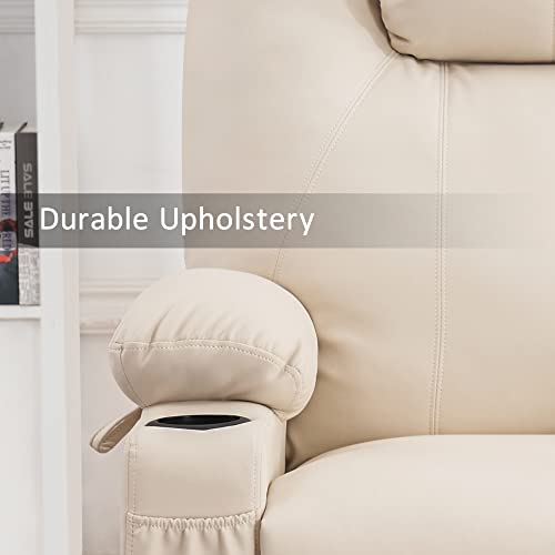 MCombo Power Lift Recliner Chair for Elderly with Heat and Massage, Faux Leather, Black V60394