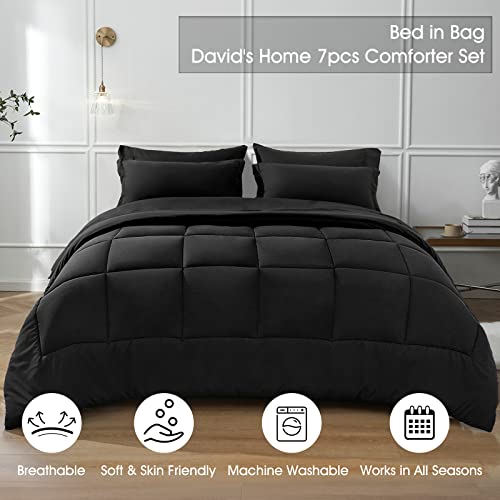 David's Home Queen 7-Piece Comforter Set, White J814