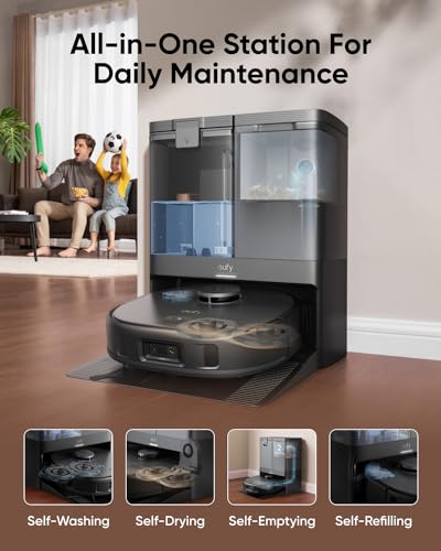 eufy X10 Pro Omni Robot Vacuum and Mop Combo, 8000 Pa Suction, Auto-Lift Mops K146