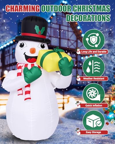 Christmas Inflatable Snowman with Penguin Yard Decoration with LED Lights K4000