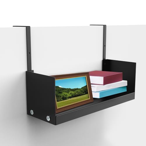 Office Cubicle Shelf - 17" Storage Organizer Bookshelf with Hooks I337715