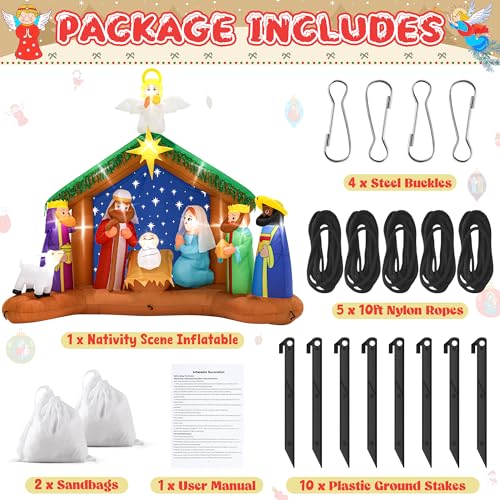 16FT Christmas Inflatable Snowman with LED Lights Outdoor Yard Decor N561071