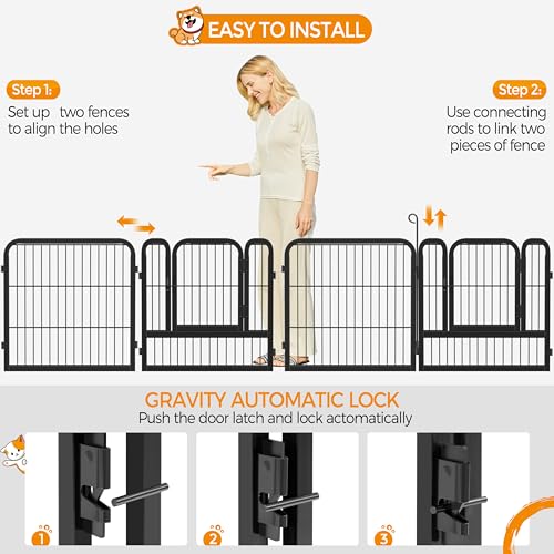 Yaheetech Dog Playpen Outdoor 40 Inch 8 Panels Metal Pet Fence I4784