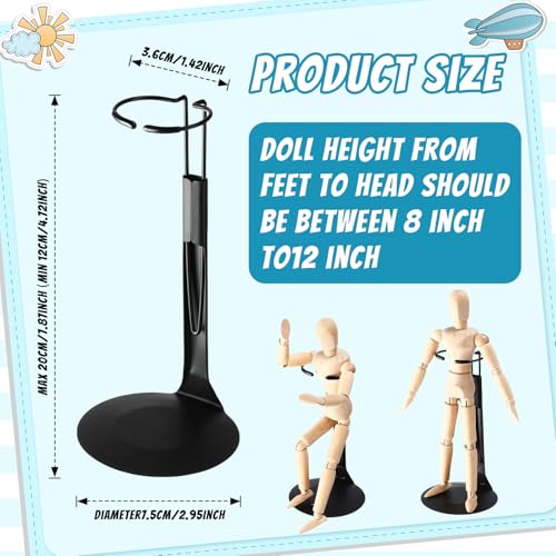 24 Pcs Adjustable Doll Stands for 8"-12" Action Figures (White, Silver) K3185