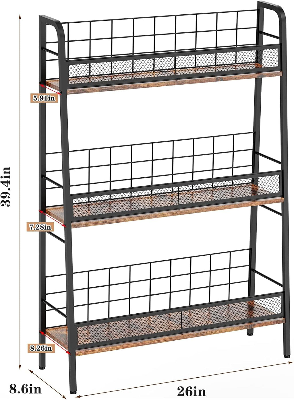 Vinyl Record Storage Holder 3 Tier Large Capacity LP Rack Solid Metal Frame Z559634