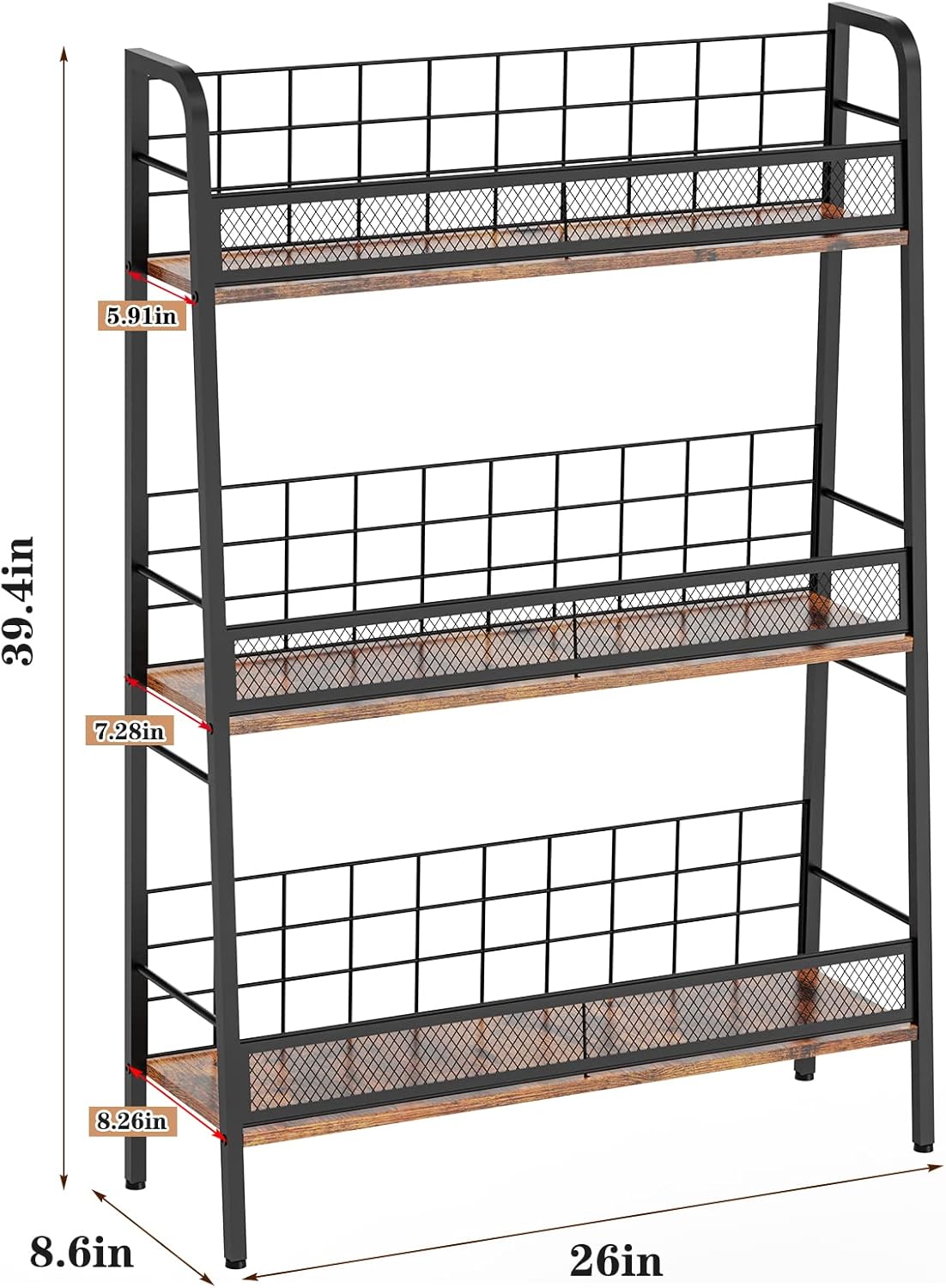 Vinyl Record Storage Holder 3 Tier Large Capacity LP Rack Solid Metal Frame Z559634
