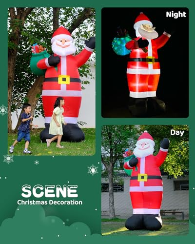 12FT LED Lighted Inflatable Santa Claus for Outdoor Christmas Yard Decor P844