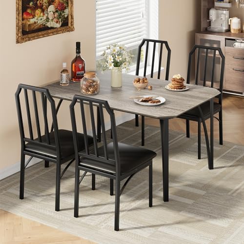GAOMON Dining Table Set for 2 with Cushion Seats, Rustic Brown L77092