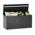 EAST OAK 60 Gallon Waterproof Outdoor Storage Box, Grey A4870