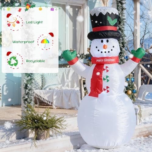 4 FT Christmas Snowman Inflatable with LED Lights Indoor Outdoor Decor E952