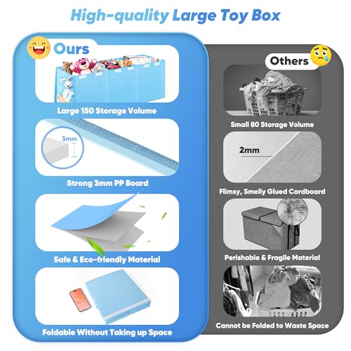 Extra Large Collapsible Toy Box with Lids, Gray P45959