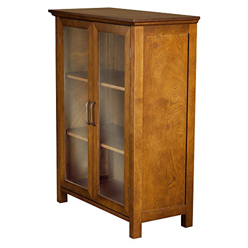 Teamson Home Avery Wooden Freestanding Floor Cabinet with 2 Adjustable Shelves, Oiled Oak C453