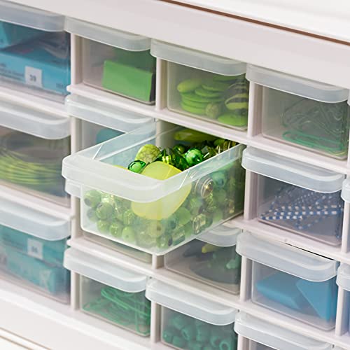IRIS USA Plastic Drawer Storage Organizer, 24-Drawer Cabinet for Crafts Hardware Tools - Black I685821