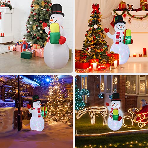 Inflatable Snowman Christmas Decoration with Rotating LED Lights N534