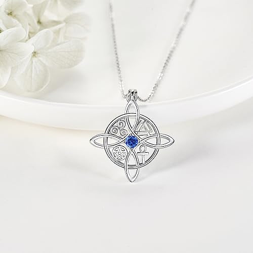 YAFEINI Witches Knot Necklace Sterling Silver Pendant Celtic Jewelry O507985