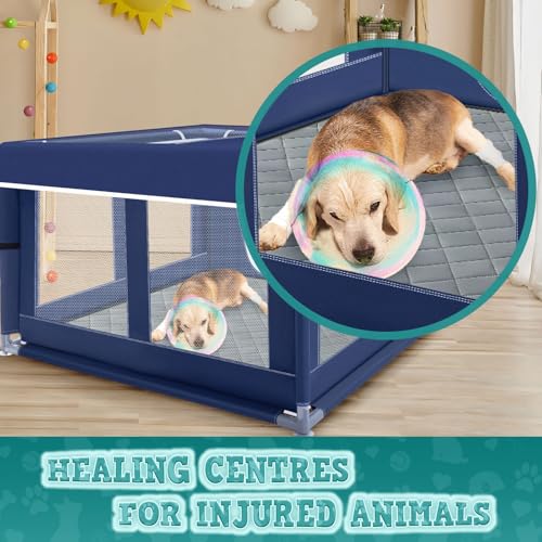 42x42x25.6 Inches Puppy Playpen with Gate for Small Dogs Indoor & Outdoor G192