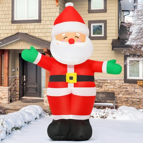 GOOSH 5 FT Christmas Inflatables Santa Claus with Built-in LEDs Outdoor Yard Decor Z935030