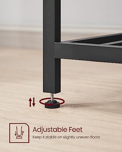 VASAGLE Kitchen Island with 3 Shelves, 47.2 Inches, Rustic Brown and Black W99569