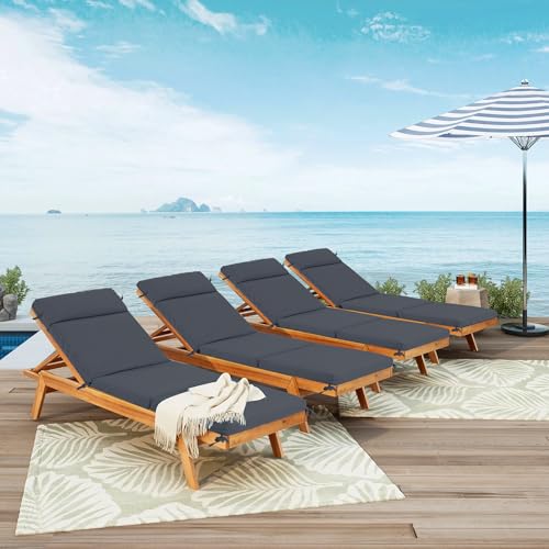 Chaise Lounge Cushion 72x21x3 Inch Set of 2 Outdoor Patio Cream B783089