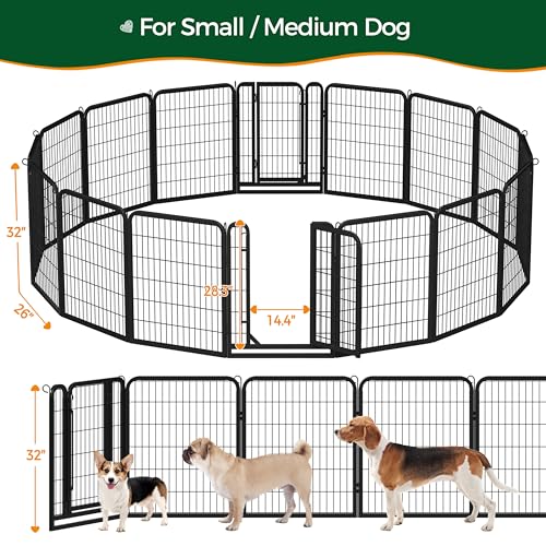 Yaheetech Dog Playpen Outdoor 40 Inch 8 Panels Metal Pet Fence I4784