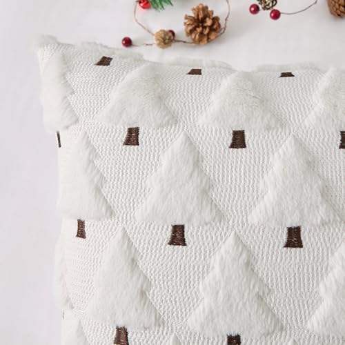UGASA Star Christmas Decorative Pillow Covers 18x18 Inch Set of 2 Dark Green Q9265