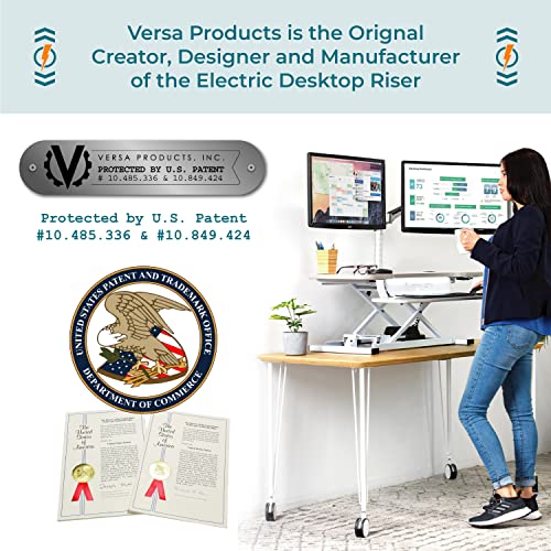 VERSADESK® PowerPro™ 36" Corner Standing Desk Converter with Keyboard Tray, Black O892