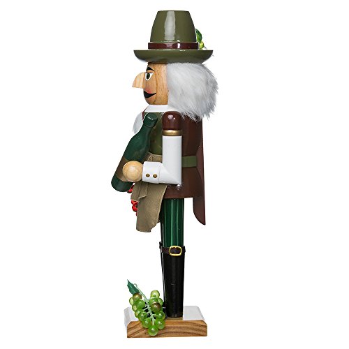 Kurt Adler 15-Inch Wooden Wine Grower Nutcracker, Brown K916