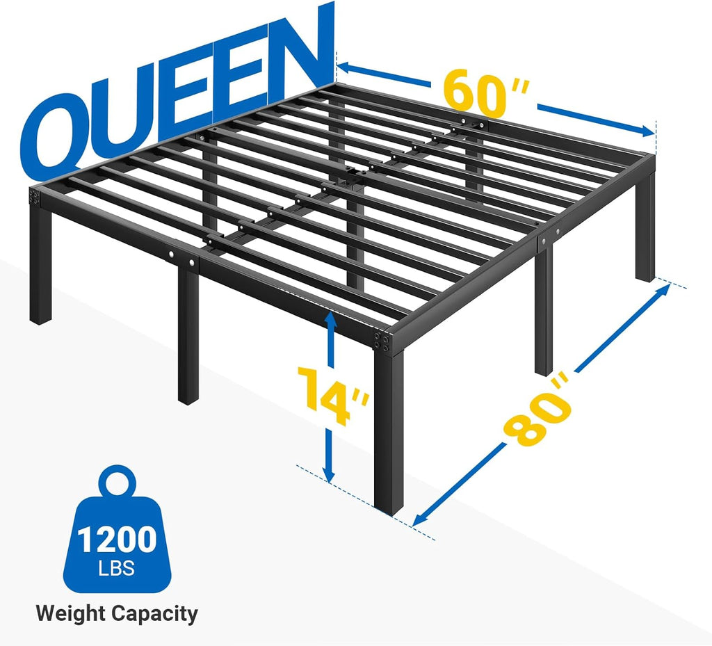 Avenco Queen Bed Frame 14 Inch Platform Bed with Under Bed Storage Y16972