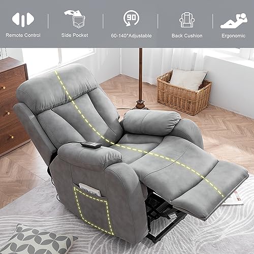 Power Lift Recliner for Elderly with Remote Control, Navy Blue P60192