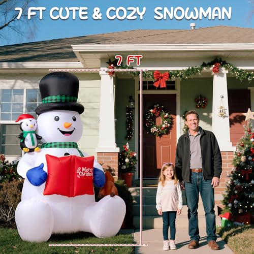 Dawdix 15FT Inflatable Snowman with LED Lights for Yard Christmas Decor Z472