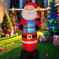 Christmas 8FT Inflatables Santa Claus with Gift Box and Build-in LED Lights, Xmas Blow up Gift for Indoor, Outdoor, Party, Yard, Garden, Lawn, Blow Up Holiday Decoration