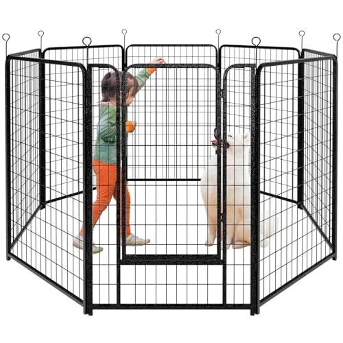 Dog Playpen Outdoor Extra Wide 12 Panels Heavy Duty 40" Height with Doors Portable G77703