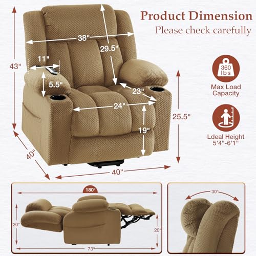 Power Lift Recliner Chair for Elderly with Heat and Massage, Grey R7895