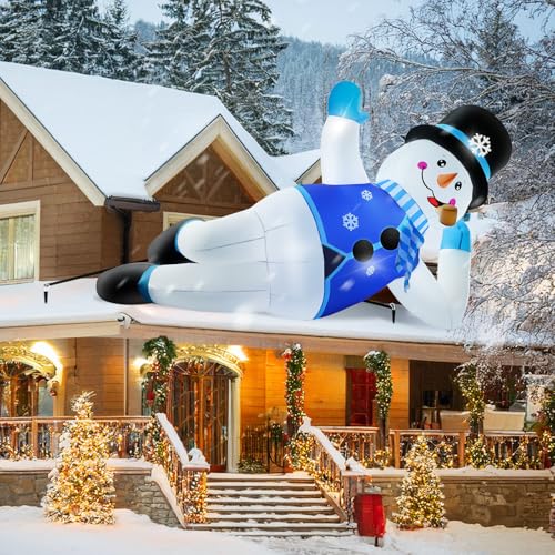 10FT Christmas Inflatables Snowman Outdoor Decorations with LED Lights C661