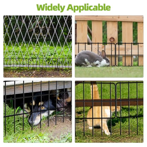 30 Panels No Dig Metal Garden Fence, 13in x 30ft Rustproof Animal Barrier F74072