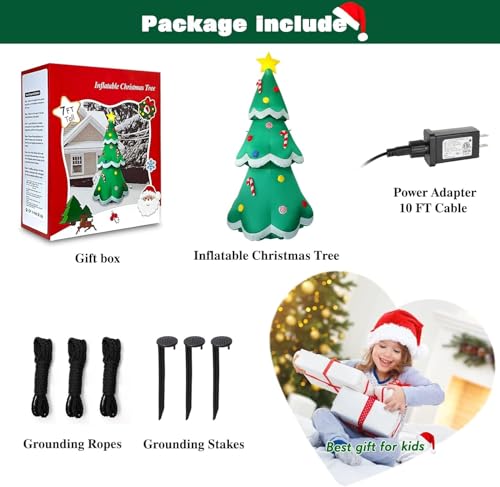 7 FT Christmas Inflatable Santa Claus with LED Lights Indoor Outdoor Decoration F5780