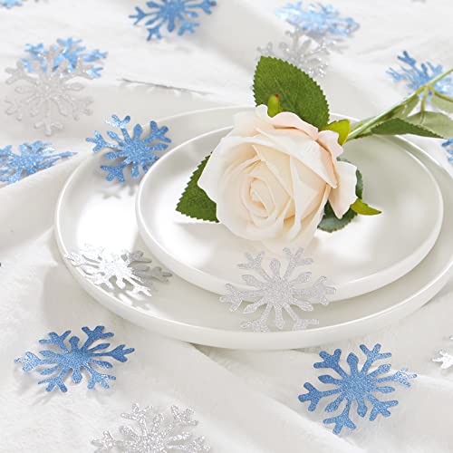 Snowflake White Party Decorations Glitter Paper Confetti 100pcs F957401