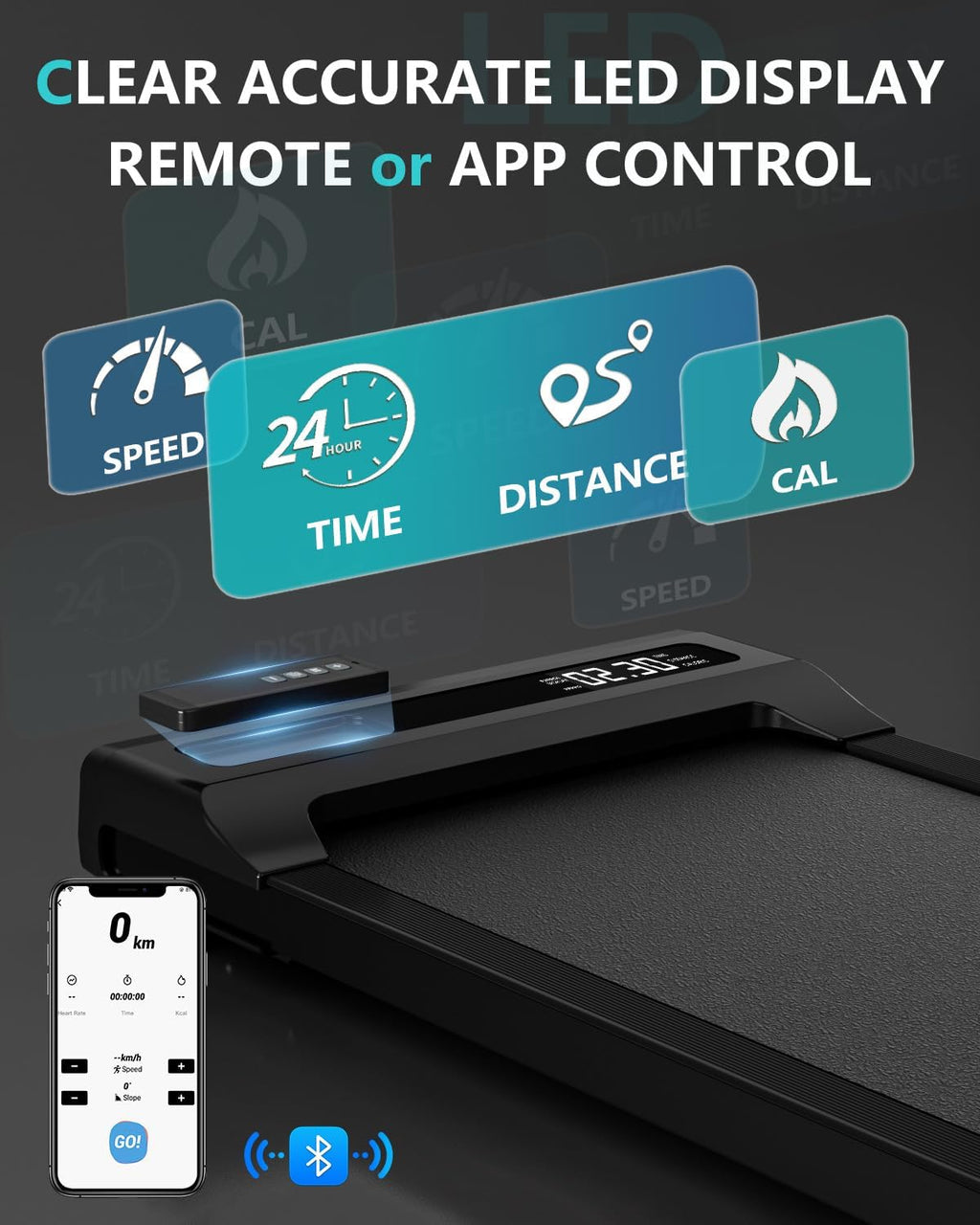 Walking Pad Under Desk Treadmill with Remote Control, 2 in 1 for Walking and Jogging Q332