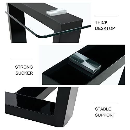 Glass Dining Table Set for 6 with Black Pedestal L132557